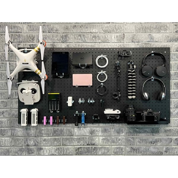 (2) 24 In. W x 48 In. H x 1/4 In. D Black ABS Textured Pegboards with 1/4 In. Hole Size