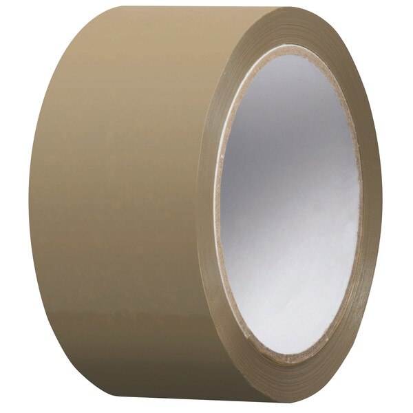 Packaging Tape, 50m L x 48mm W, Tan, PK36