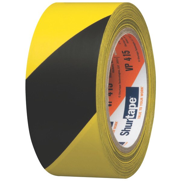 Floor Marking Tape, Black/Yellow, PK24