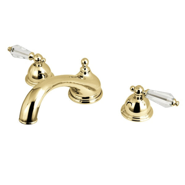 Roman Tub Faucet, Polished Brass, Deck Mount