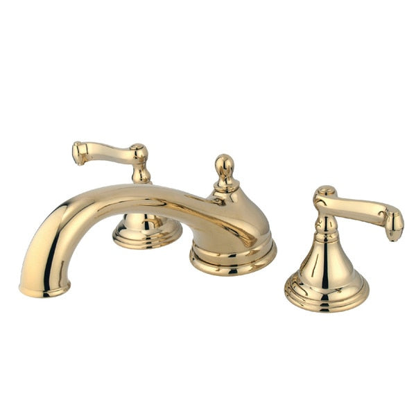 Roman Tub Faucet, Polished Brass, Deck Mount