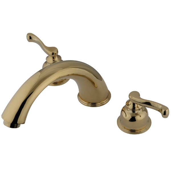 Roman Tub Faucet, Polished Brass, Deck Mount