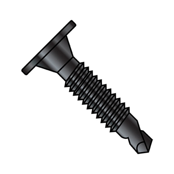 #10-24 x 1 in Phillips Wafer Machine Screw, Black Oxide Steel, 5000 PK