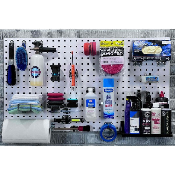 (2) 24 In. W x 42-1/2 In. H White Epoxy 18-Gauge Steel Square Hole Pegboards Mounting Hardware