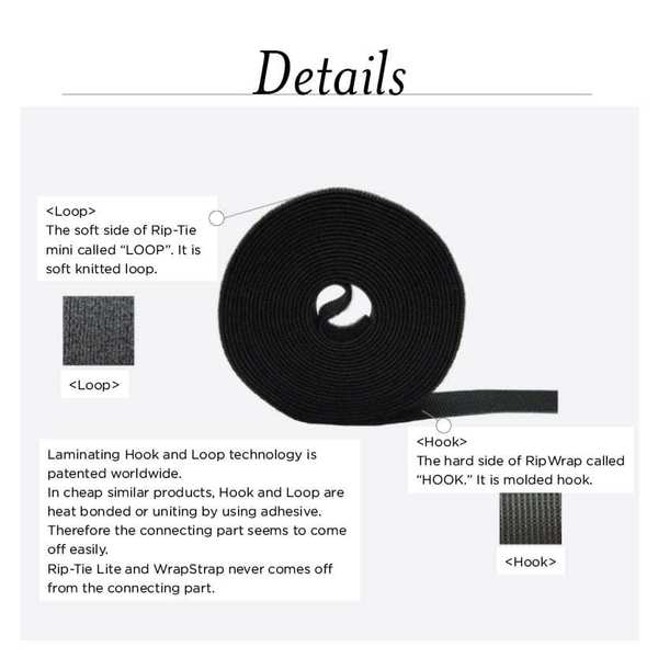 Hook and Loop Tape, 3/8x15 ft.