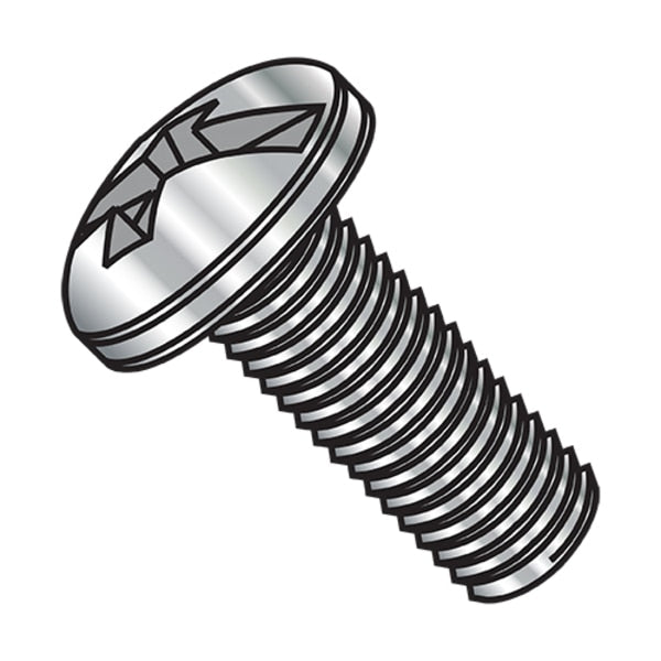 #8-32 x 1 in Combination Phillips/Slotted Pan Machine Screw, Plain Steel, 2500 PK