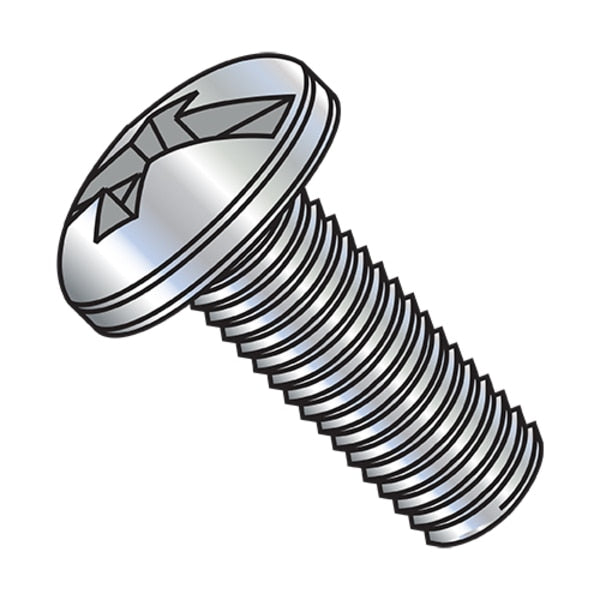 #10-32 x 3 in Combination Phillips/Slotted Pan Machine Screw, Zinc Plated Steel, 800 PK
