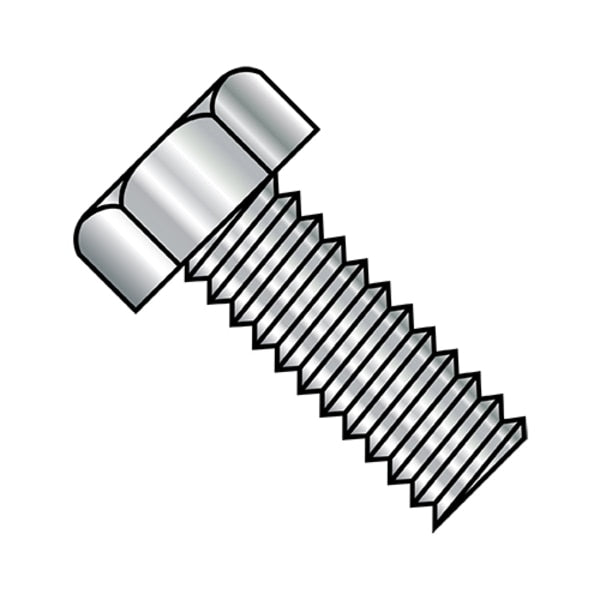 #10-24 x 1 in Hex Hex Machine Screw, Plain Steel, 2000 PK