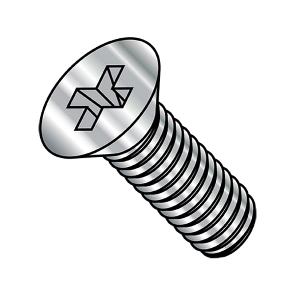 #2-56 x 7/32 in Phillips Flat Machine Screw, Plain Stainless Steel, 5000 PK