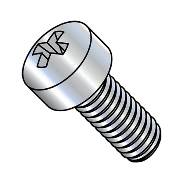 #10-24 x 5/16 in Phillips Fillister Machine Screw, Zinc Plated Steel, 8000 PK