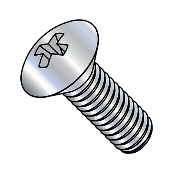 #10-24 x 1 in Phillips Oval Machine Screw, Zinc Plated Steel, 5000 PK