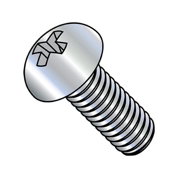 #10-24 x 1 in Phillips Round Machine Screw, Zinc Plated Steel, 5000 PK