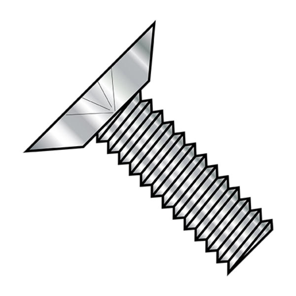 #10-24 x 5/16 in Phillips Flat Machine Screw, Plain Steel, 4000 PK