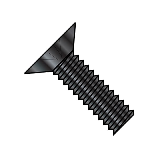 #10-24 x 5/16 in Phillips Flat Machine Screw, Plain Steel, 2000 PK