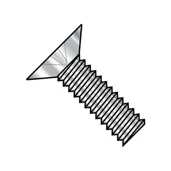 #10-24 x 5/16 in Phillips Flat Machine Screw, Plain Stainless Steel, 2000 PK