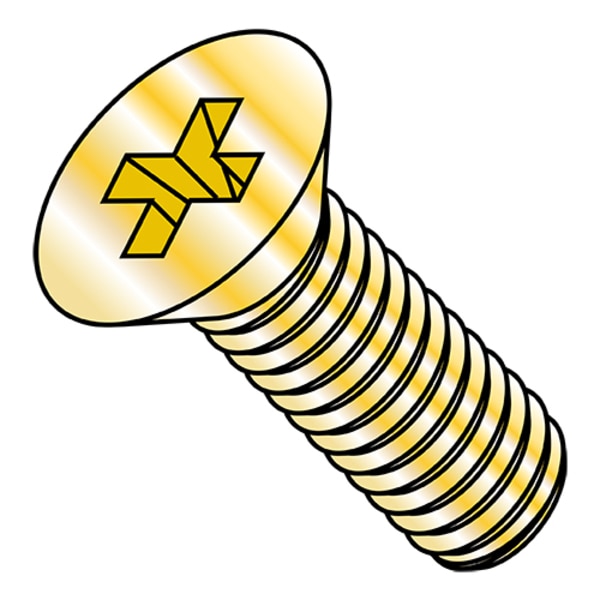 #10-24 x 5/16 in Phillips Flat Machine Screw, Cadmium Steel, 5000 PK