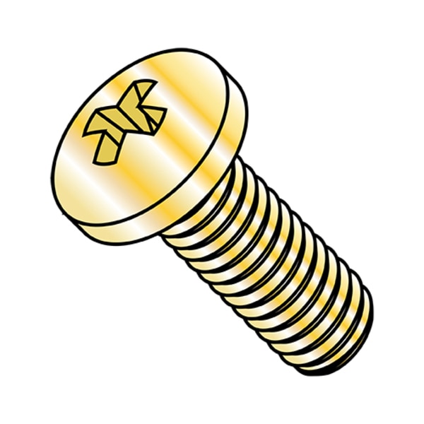 #10-24 x 1 in Phillips Pan Machine Screw, Cadmium Steel, 2000 PK