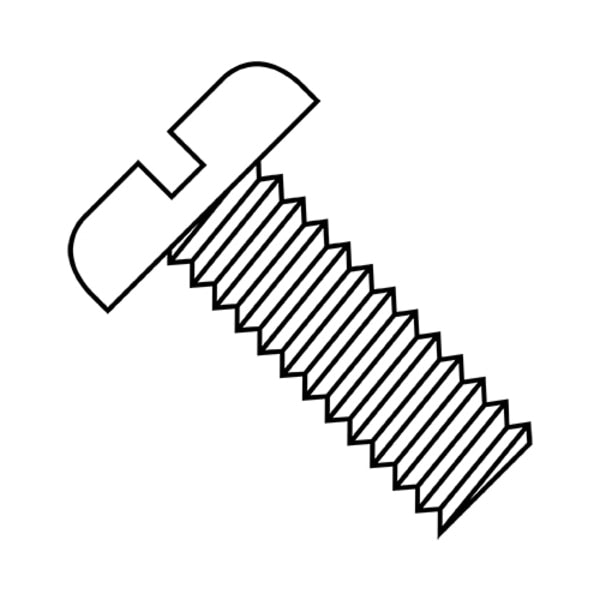 #10-24 x 5/16 in Slotted Pan Machine Screw, Nylon Steel, 2500 PK