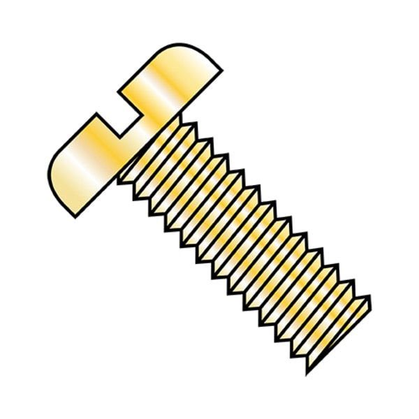 #6-32 x 1-3/4 in Slotted Pan Machine Screw, Zinc Yellow Steel, 3000 PK