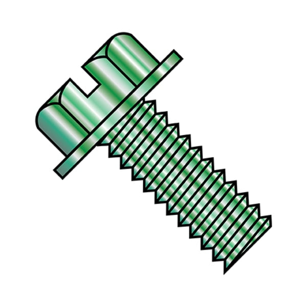 #10-24 x 5/16 in Slotted Hex Machine Screw, Zinc Plated Steel, 8000 PK