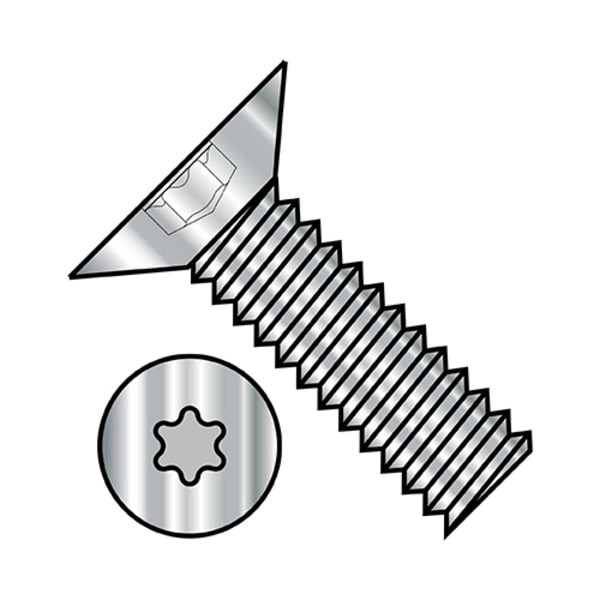 #6-32 x 1/2 in Torx Flat Machine Screw, Plain Stainless Steel, 5000 PK