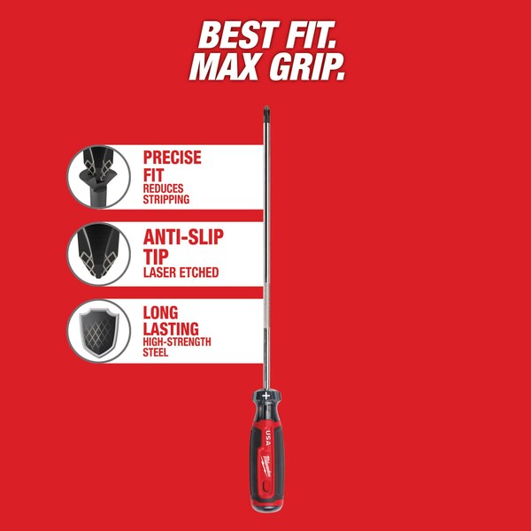 10 in. #2 Phillips Cushion Grip Screwdriver (Made in USA)