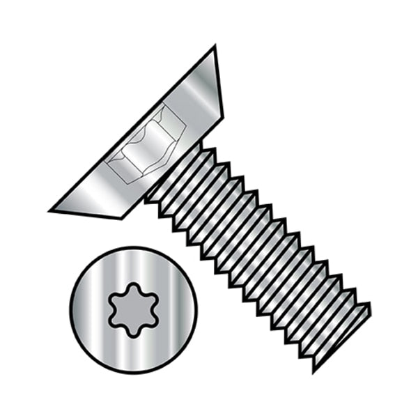 #6-32 x 1/4 in Torx Flat Machine Screw, Plain Stainless Steel, 5000 PK