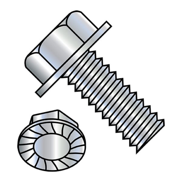 #10-24 x 5/16 in Hex Hex Machine Screw, Zinc Plated Steel, 9000 PK