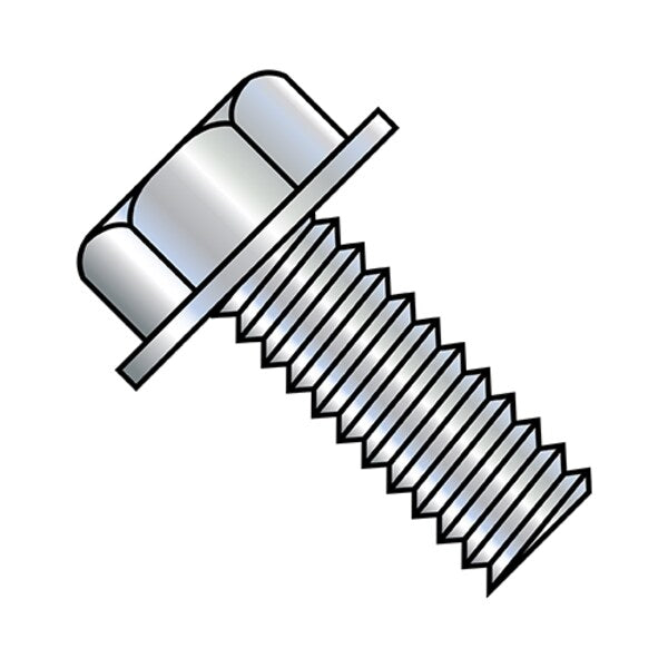 #10-24 x 5/16 in Hex Hex Machine Screw, Zinc Plated Steel, 9000 PK