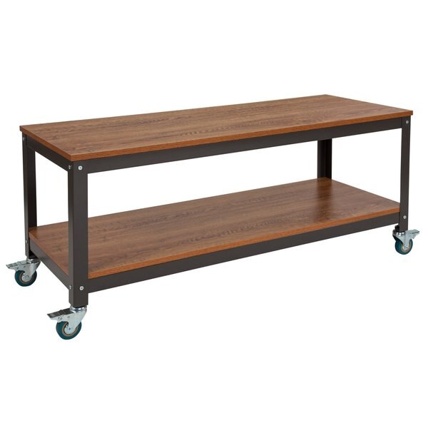 TV Stand With Casters, Livingston Brown