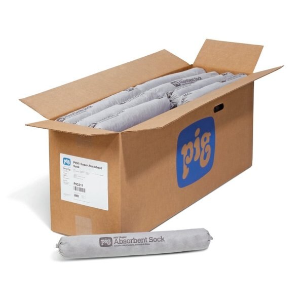 Sorbents, 24 gal/pk; 0.5 gal/sock, Universal Absorbed, Gray, Cellulose, 48 PK
