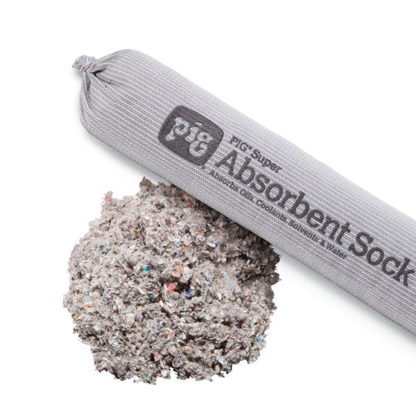 Sorbents, 24 gal/pk; 0.5 gal/sock, Universal Absorbed, Gray, Cellulose, 48 PK