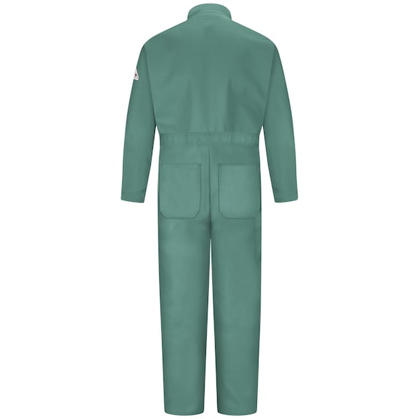 Flame Resistant Coverall, Light Green, 100% Cotton, M