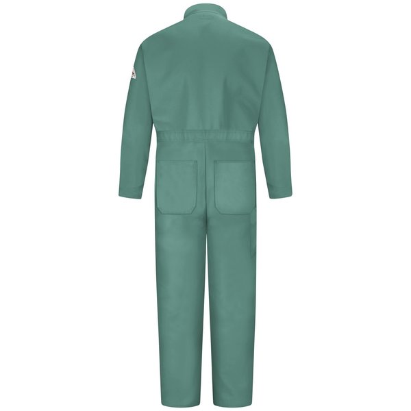 Flame Resistant Coverall, Light Green, 100% Cotton, L