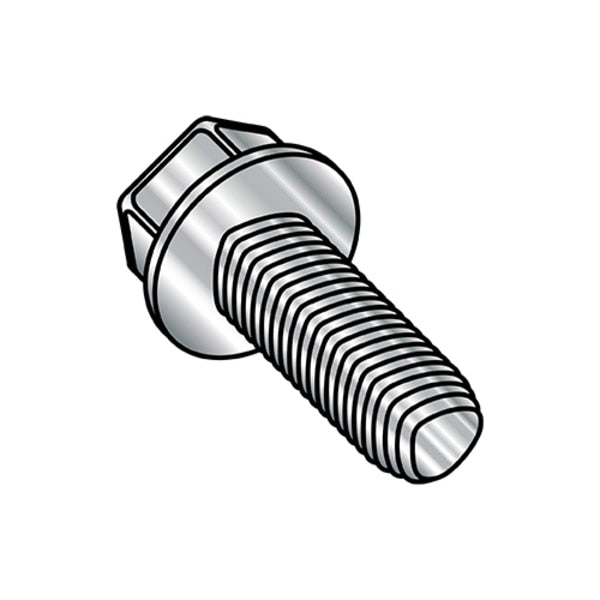 #10-24 x 1 in Hex Hex Machine Screw, Plain Steel, 2500 PK