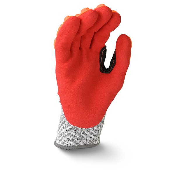 Hi-Vis Cut Resistant Impact Coated Gloves, A5 Cut Level, Foam Nitrile, XL, 1 PR