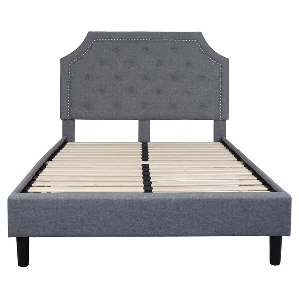 Brighton Full Platform Bed, Light Gray