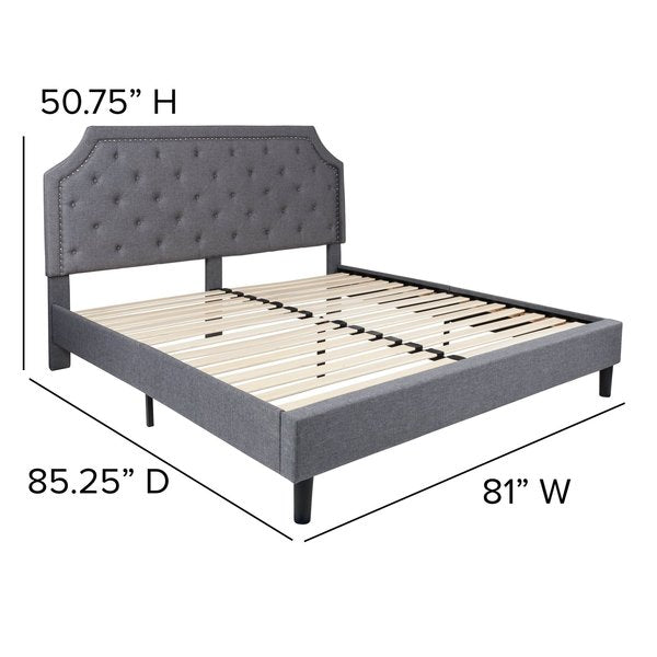 Brighton King Platform Bed, Light Gray