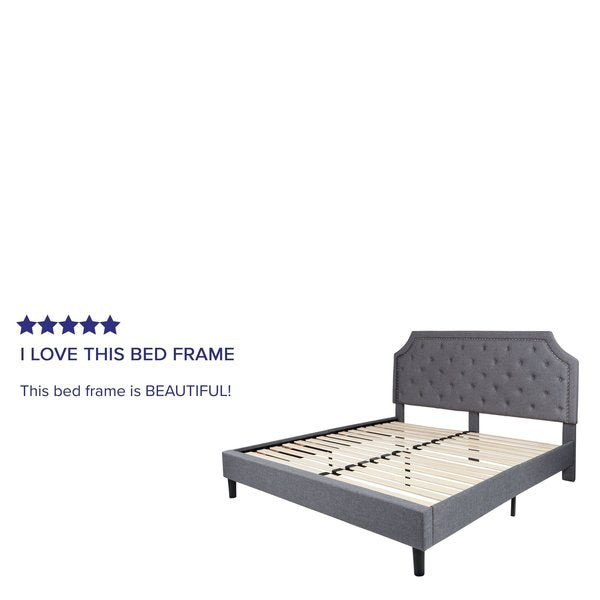Brighton King Platform Bed, Light Gray