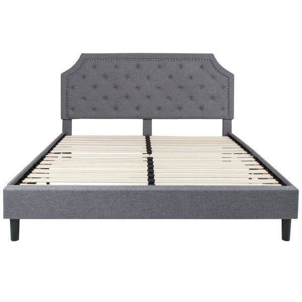 Brighton King Platform Bed, Light Gray