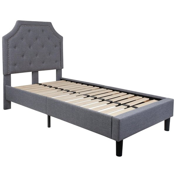 Brighton Twin Platform Bed, Light Gray