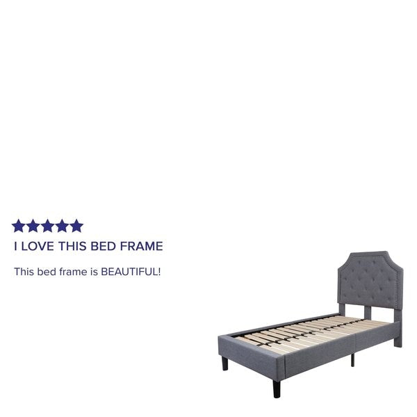 Brighton Twin Platform Bed, Light Gray