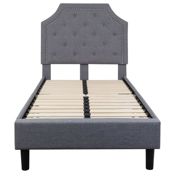 Brighton Twin Platform Bed, Light Gray
