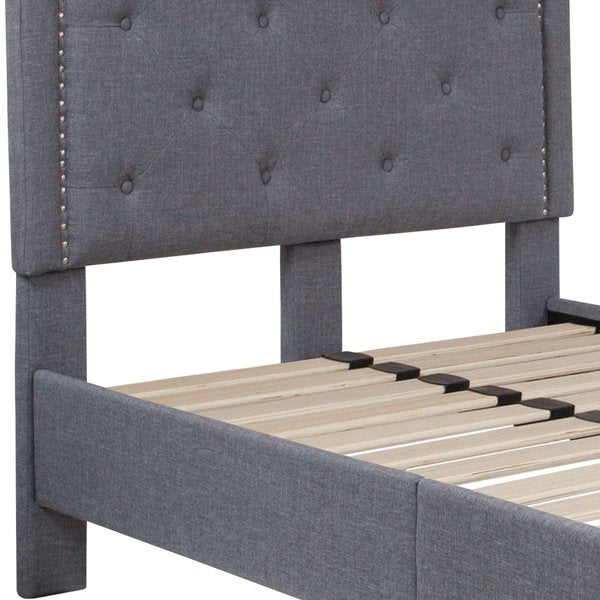 Brighton Twin Platform Bed, Light Gray
