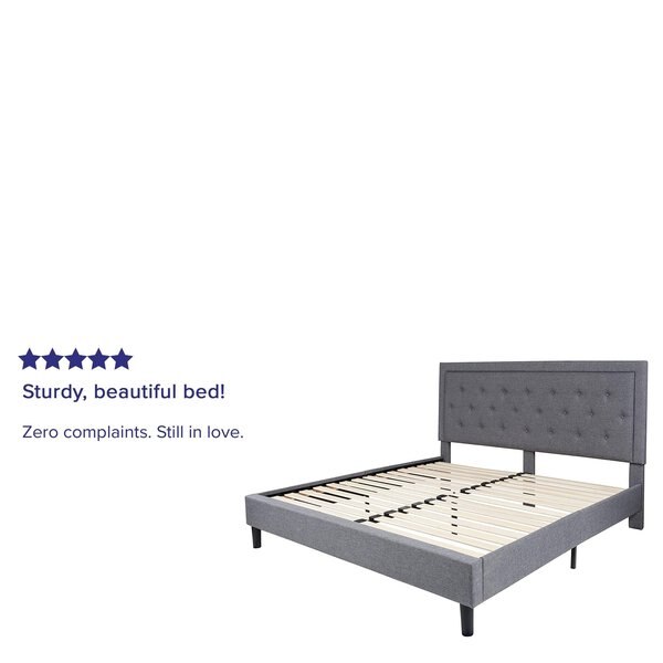 Roxbury King Platform Bed, Light Gray