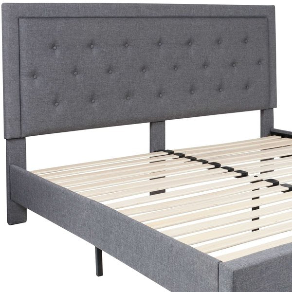 Roxbury King Platform Bed, Light Gray