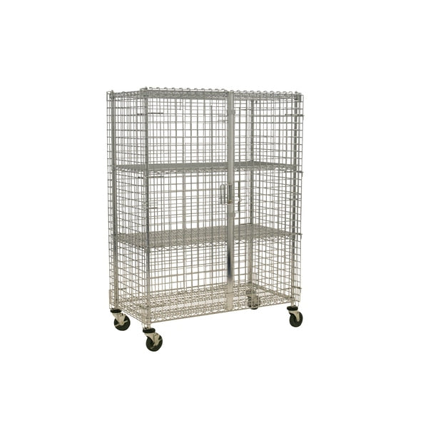 Security Cage, w/Casters, 5 Shelf, 24x60x69