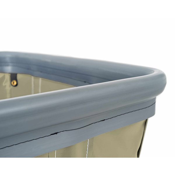 Vinyl Basket Truck with Air Cushion Bumper and Steel Base, 12 Bushel, Beige
