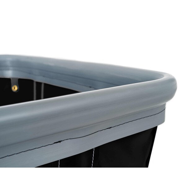 Vinyl Basket Truck with Air Cushion Bumper and Steel Base, 16 Bushel, Black