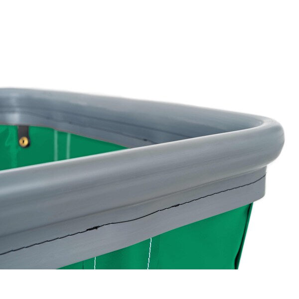 Vinyl Basket Truck with Air Cushion Bumper and Steel Base, 10 Bushel, Forest Green